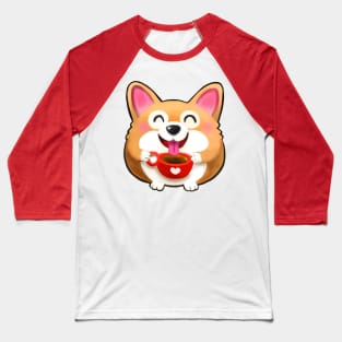 Corgi & Coffee Baseball T-Shirt